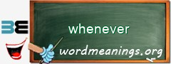 WordMeaning blackboard for whenever